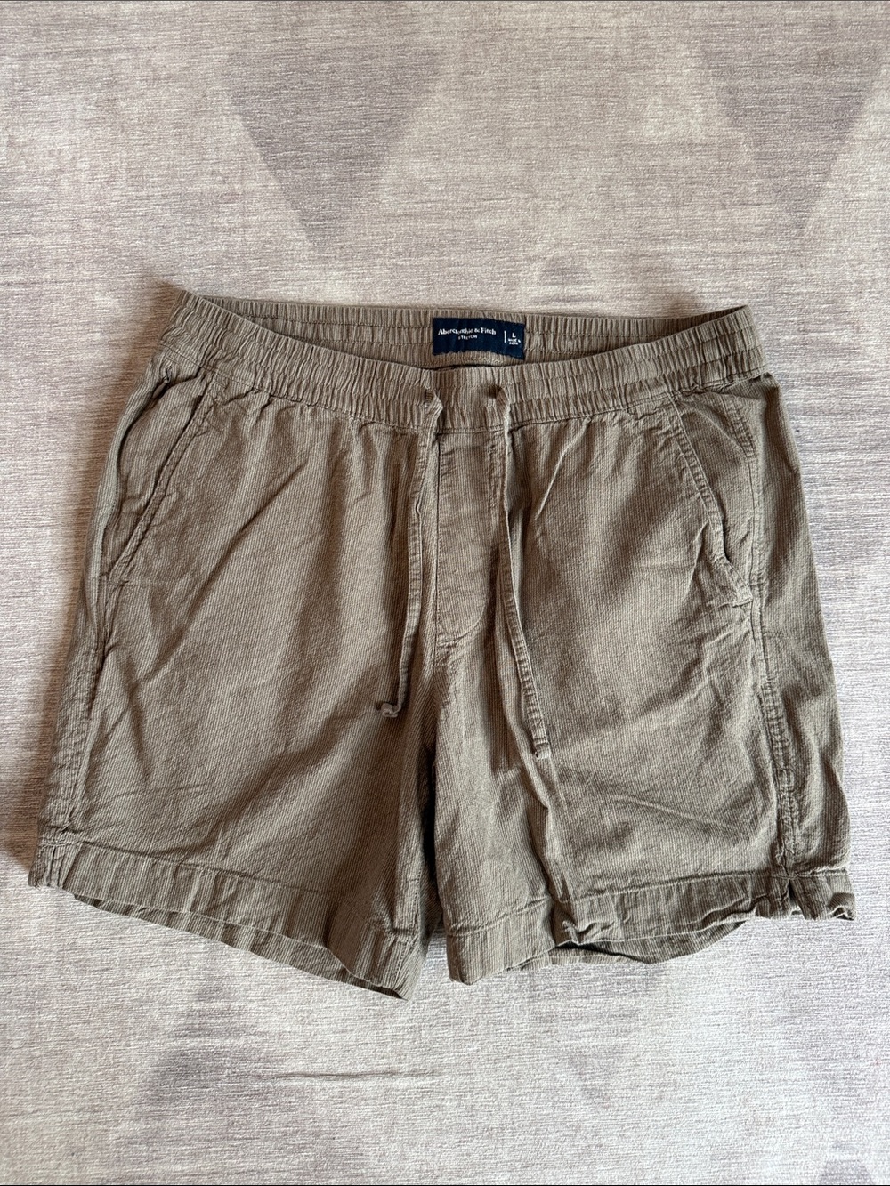 Abercrombie & Fitch | Summer Linen Blend Pull-On Shorts Brown/Khaki, Large